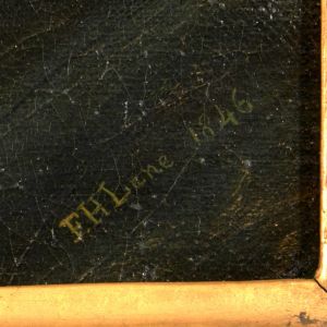 The Topsail Schooner "Kamehameha III" in Boston Harbor, 1846 (inv. 301). Signature detail