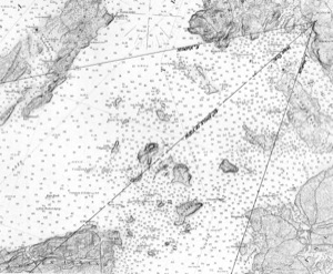 Penobscot Bay, Maine, 1850 (inv. 245). Lane's viewpoint when making the image