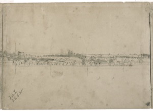 Castine from Hospital Island, 1855 (inv. 166). Detail: right sheet of drawing (4 of 5)
