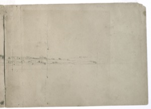 Castine from Hospital Island, 1855 (inv. 166). Detail: far right sheet of drawing (5 of 5)