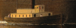 New York Harbor, c.1855 (inv. 46). Conservation photo from the Cleveland Museum (detail)