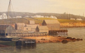 Gloucester Harbor, 1847 (inv. 23). Annotated to show type of wharf and ownership