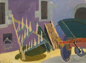 Charrette et herse / Handcart and harrow, 1946 (P0243)