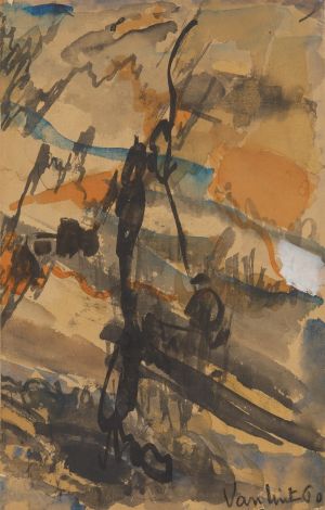 Orange et noir / Orange and black, 1960 (D0144)
