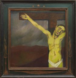Original frame designed and painted by the artist.