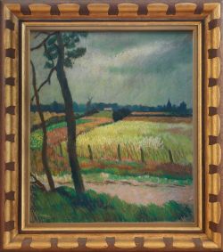 Original frame designed and painted by the artist.