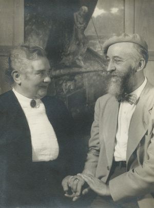Berendina and Philippe Smit seated in front of the painting (photograph, 1947, private archives, Paris).