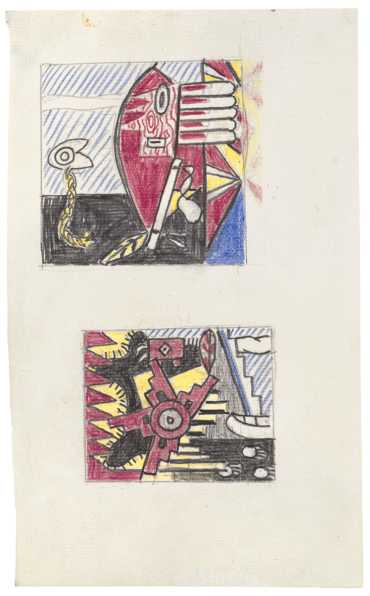Artwork: American Indian Theme I and American Indian Theme II (Studies), 1979 (RLCR 2791)