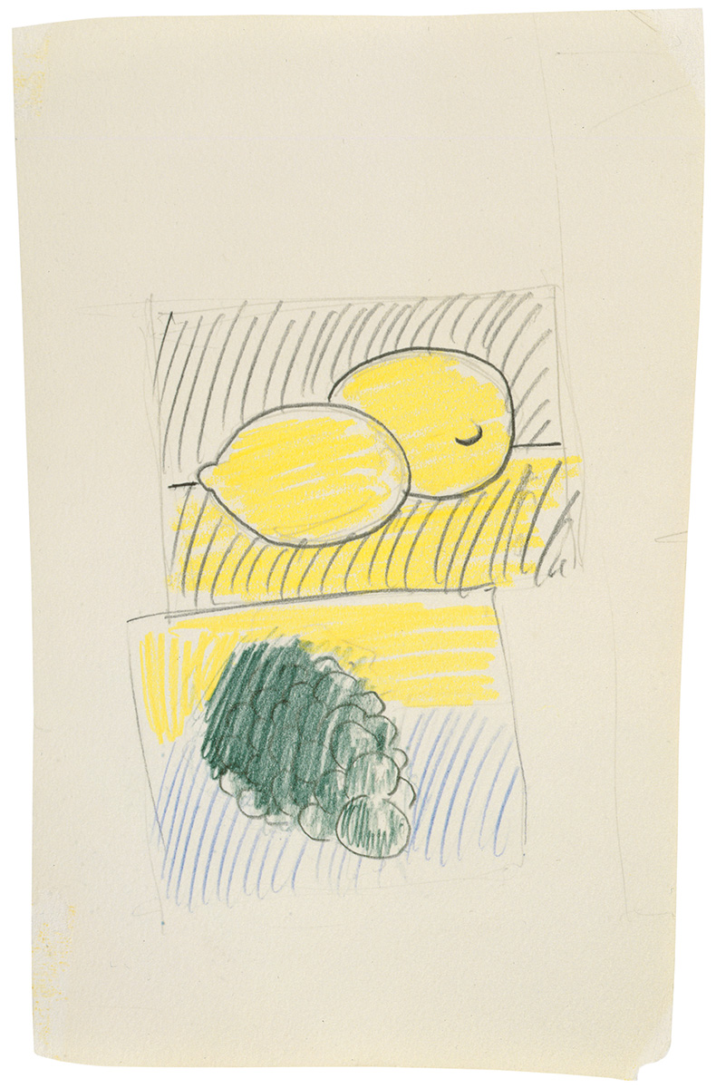 Artwork: Still Life of Lemons and Grapes (Studies), 1972 (RLCR 2060)