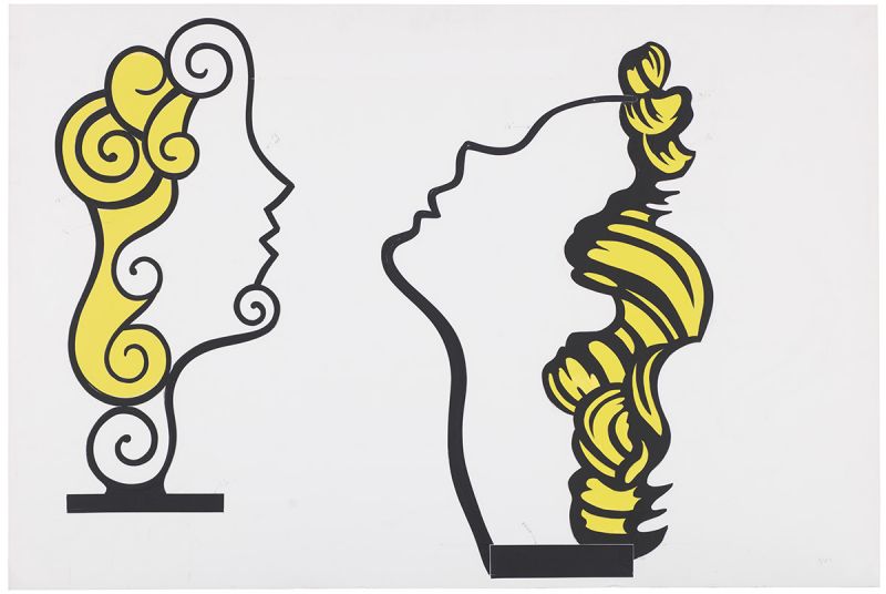 Artwork: Surrealist Head II and Profile Head (Studies), 1987 (RLCR 3674)