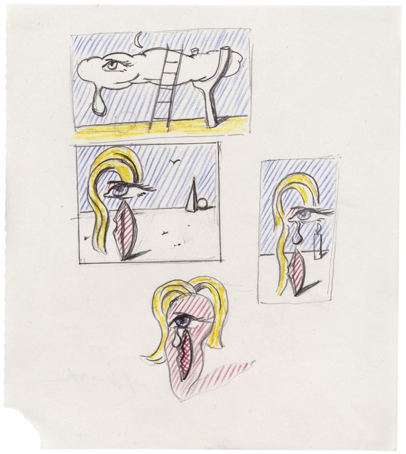 Artwork: Figure with Trylon and Perisphere and Surrealism (Studies), 1977 (RLCR 2558)