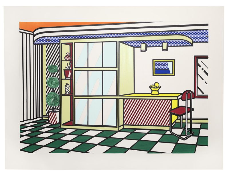 Artwork: Interior with Built-In Bar (Study), c. 1990–91 (RLCR 3981)
