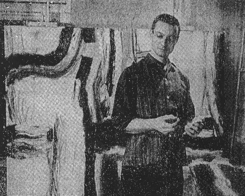 Artwork: Untitled, c. 1960–61 (RLCR 617) Photo: Samuel G. Weiner for <i>Central New Jersey Home News</i> New Brunswick, N.J., studio, c. 1960