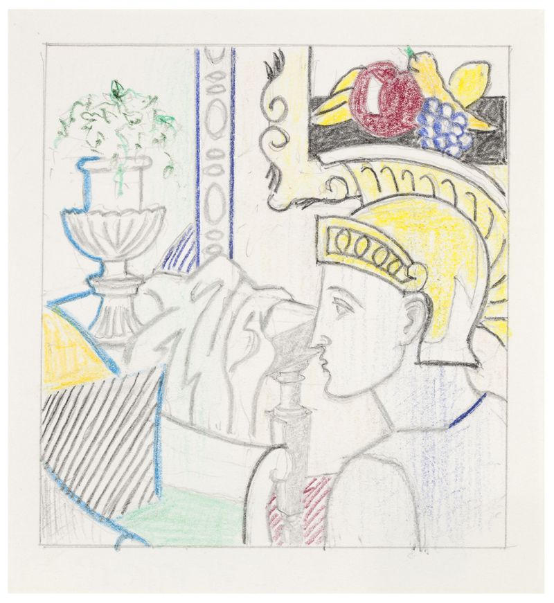 Artwork: Interior with Ajax (Study), 1997 (RLCR 4686)  Image of full sheet not available