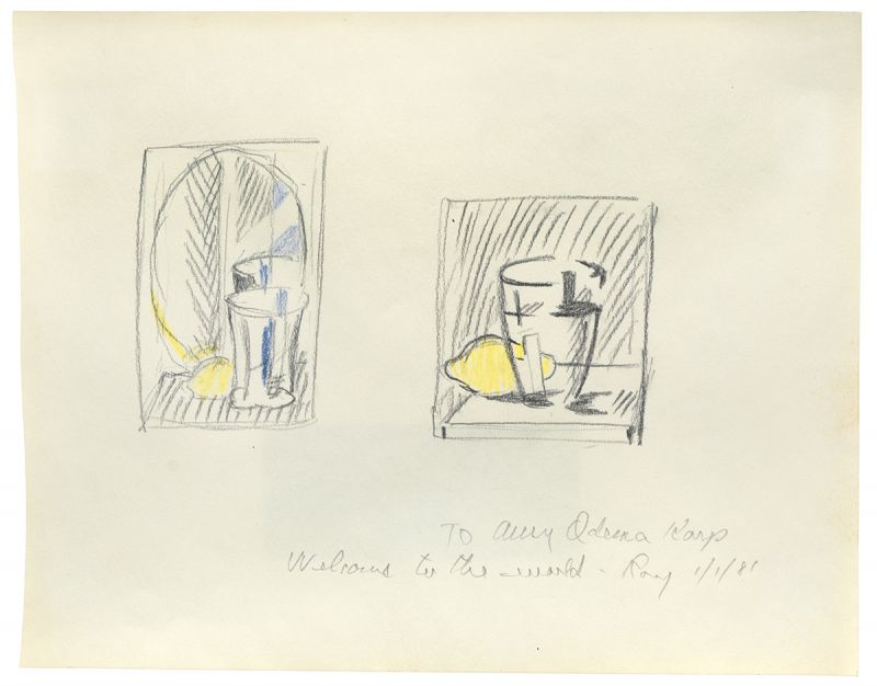 Artwork: Glass and Lemon Before a Mirror and Untitled (Still Life with Lemon and Glass) (Studies), c. 1973 (RLCR 2171)