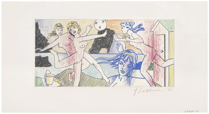 Artwork: Beach Scene with Starfish (Study), 1995 (RLCR 4352) Photo: Courtesy Sotheby's