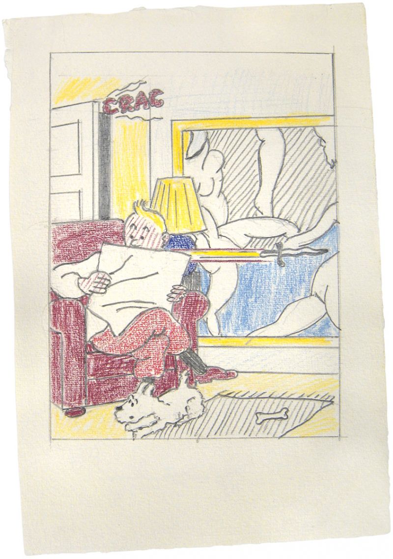 Artwork: Tintin Reading (Study), 1992 (RLCR 4158)