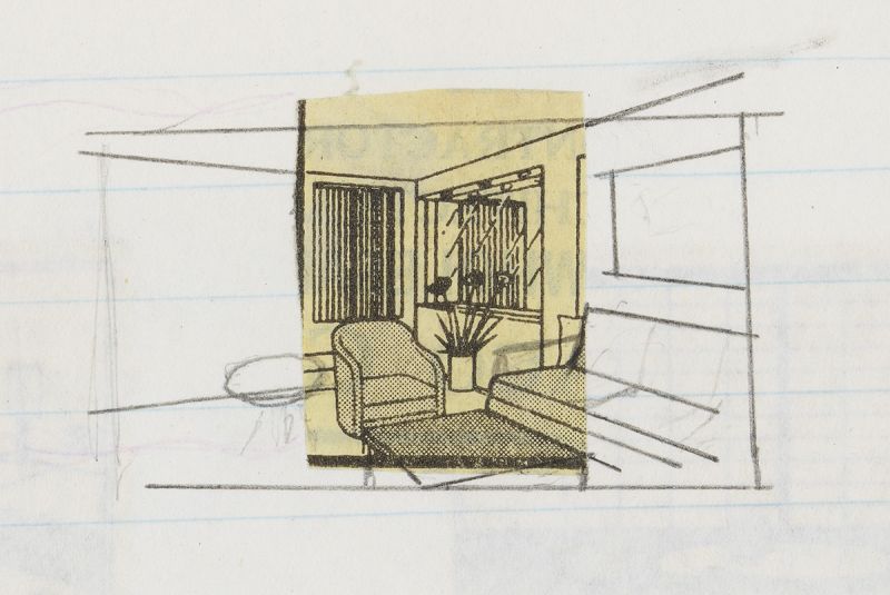 Artwork: Interior (Study), c. 1991–94 (RLCR 4096.9) Photo: Courtesy Whitney Museum of American Art