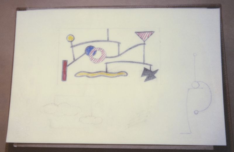 Artwork: Suspended Mobile (Study), c. 1990 (RLCR 3967) Photo: Courtesy RLF Archives Detail of archival image