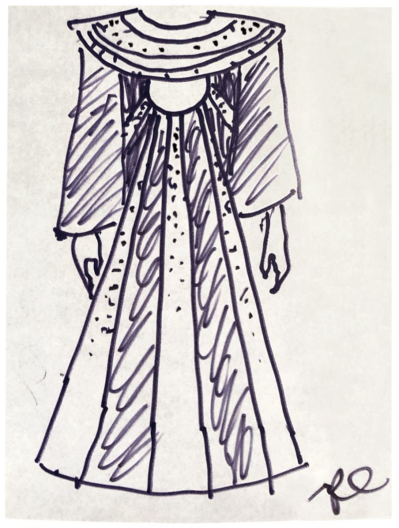 Artwork: Costume Design (Study), c. 1992 (RLCR 4113)  Detail of archival image