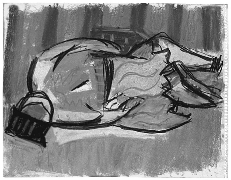 Artwork: Reclining Woman, c. 1949–50 (RLCR 167) Photo: Courtesy RLF Archives Black-and-white image