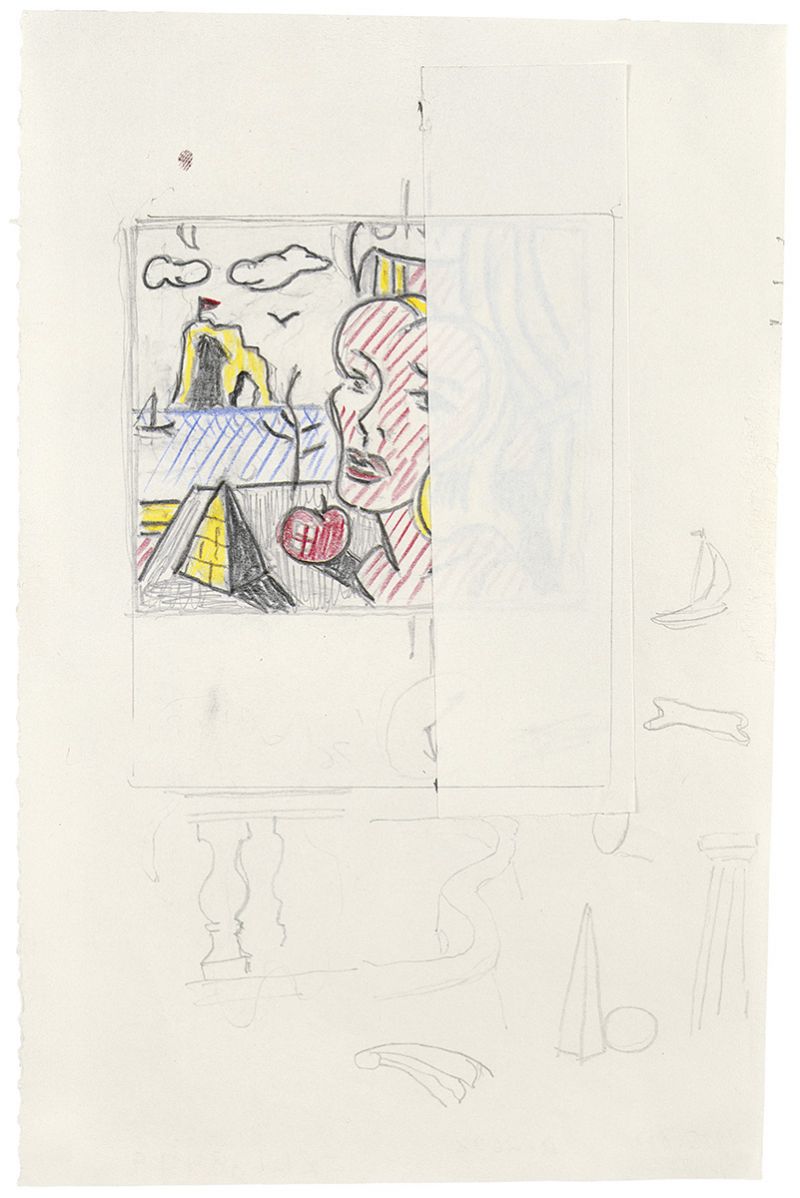 Artwork: Still Life with Head in Landscape (Studies), 1976 (RLCR 2514)