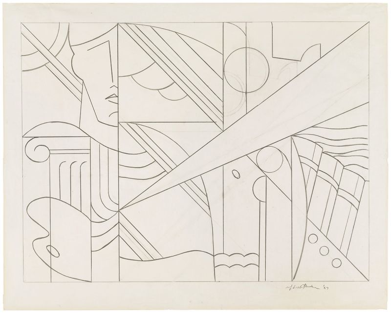 Artwork: Modern Painting with Ionic Column (Study), 1967 (RLCR 1396) Photo: Courtesy MoMA