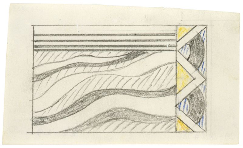 Artwork: Modern Painting with Yellow Arrow (Study), c. 1967 (RLCR 1431)