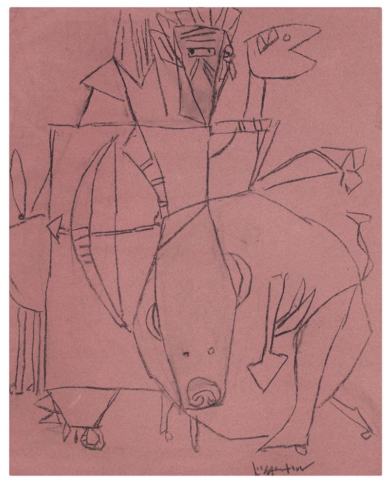 Artwork: The Last of the Buffalo II (Study), c. 1952 (RLCR 387)  Image of full sheet not available