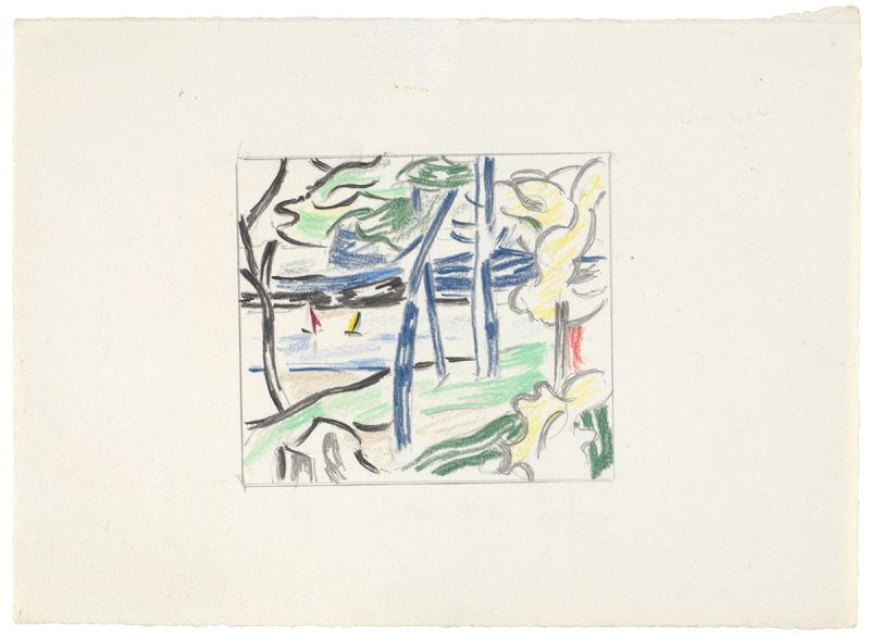 Artwork: Sailboats Through the Trees (Study), 1984 (RLCR 3362)