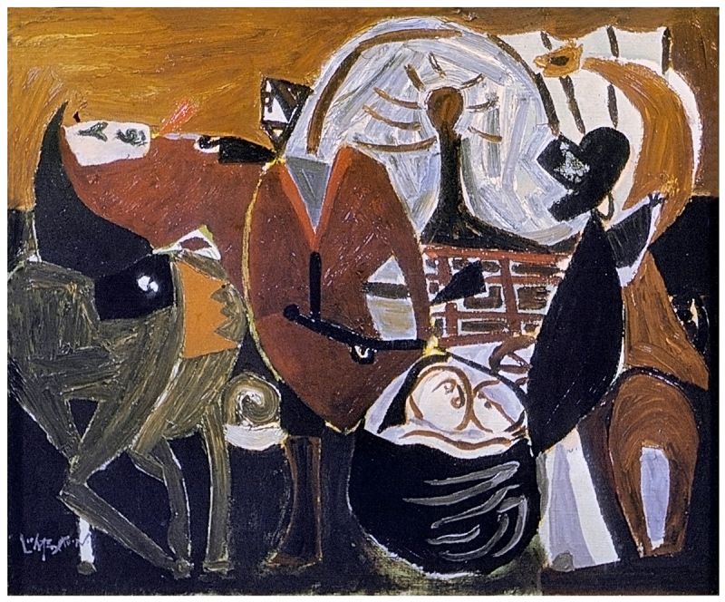 Artwork: Prairie Fire (After William Ranney), c. 1952 (RLCR 380)  Detail of archival image