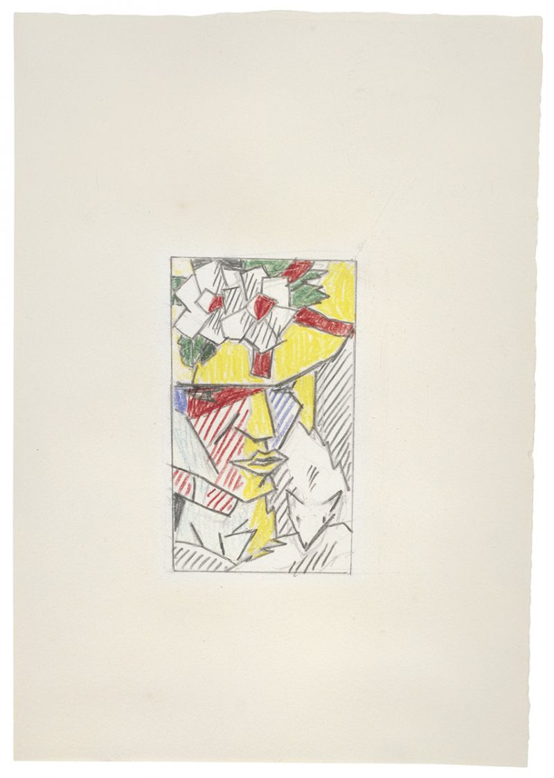 Artwork: Woman in Flowered Hat and Fox Fur (Study), 1980 (RLCR 2984)