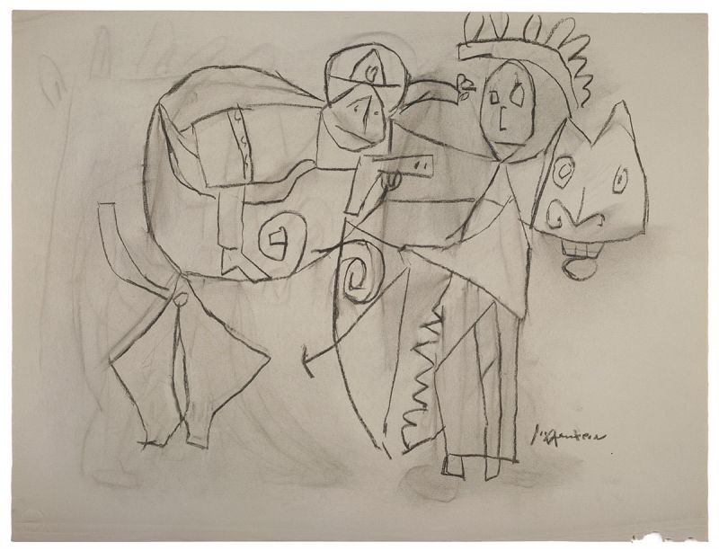Artwork: Sheriff and Indian (Study), c. 1951–52 (RLCR 340)