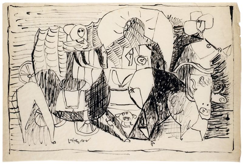 Artwork: Emigrant Train After William Ranney (Study), c. 1951 (RLCR 280)