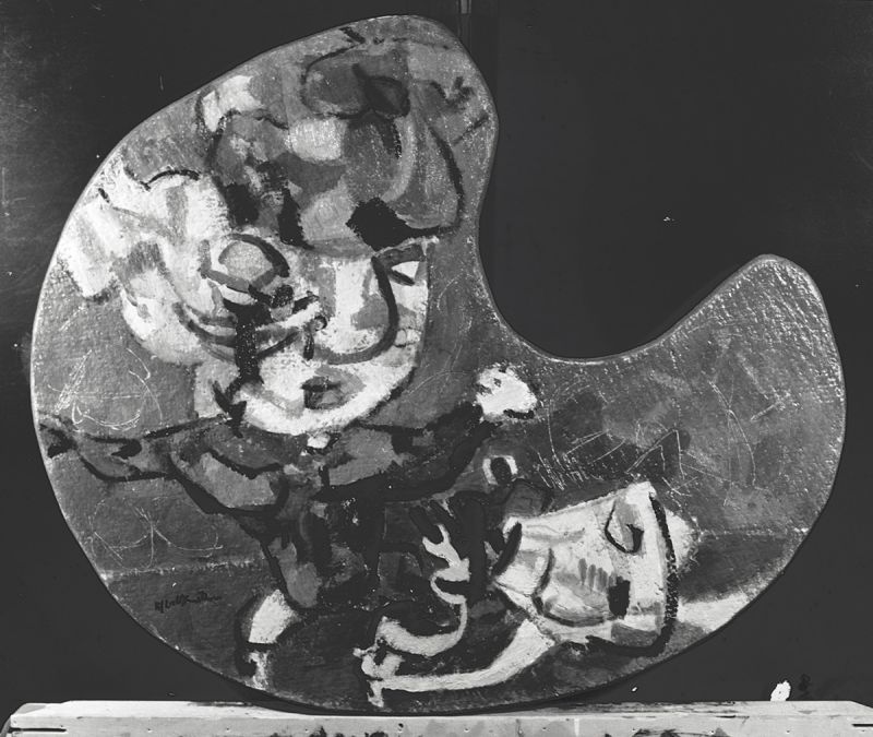 Artwork: Two Figures Fighting, c. 1947 (RLCR 85) Photo: Courtesy RLF Archives Detail of archival image