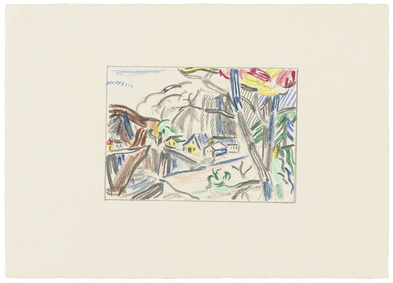Artwork: Mountain Village (Study), 1985 (RLCR 3438) Photo: Alan Newman, courtesy National Gallery of Art, Washington