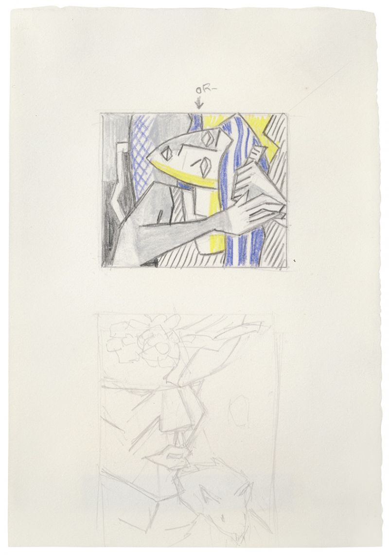 Artwork: Woman in Flowered Hat and Fox Fur and Expressionism (Studies), 1980 (RLCR 2983)
