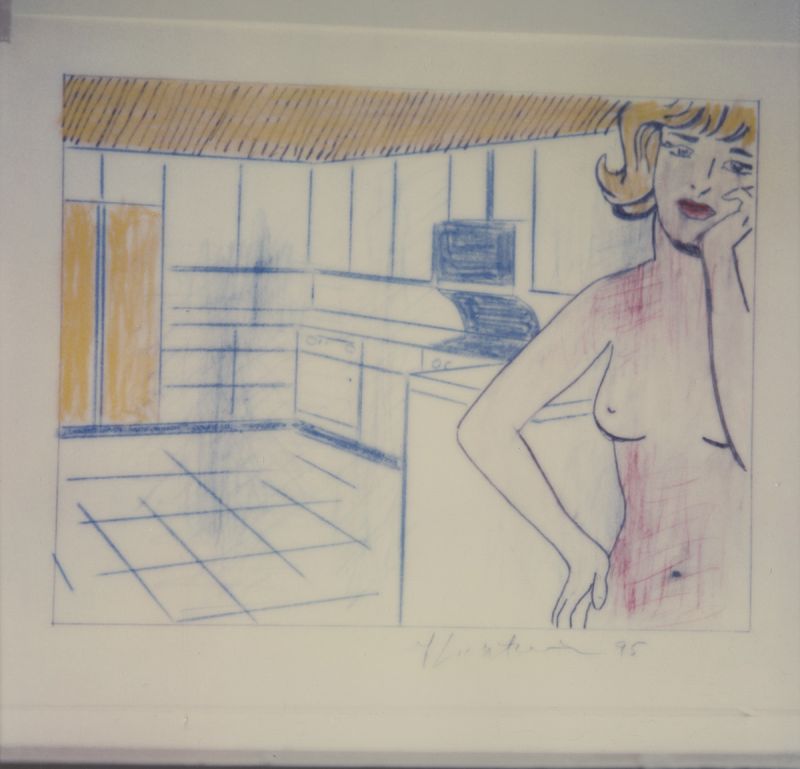 Artwork: Nude in Kitchen (Study), 1995 (RLCR 4396) Photo: Courtesy RLF Archives Detail of archival image