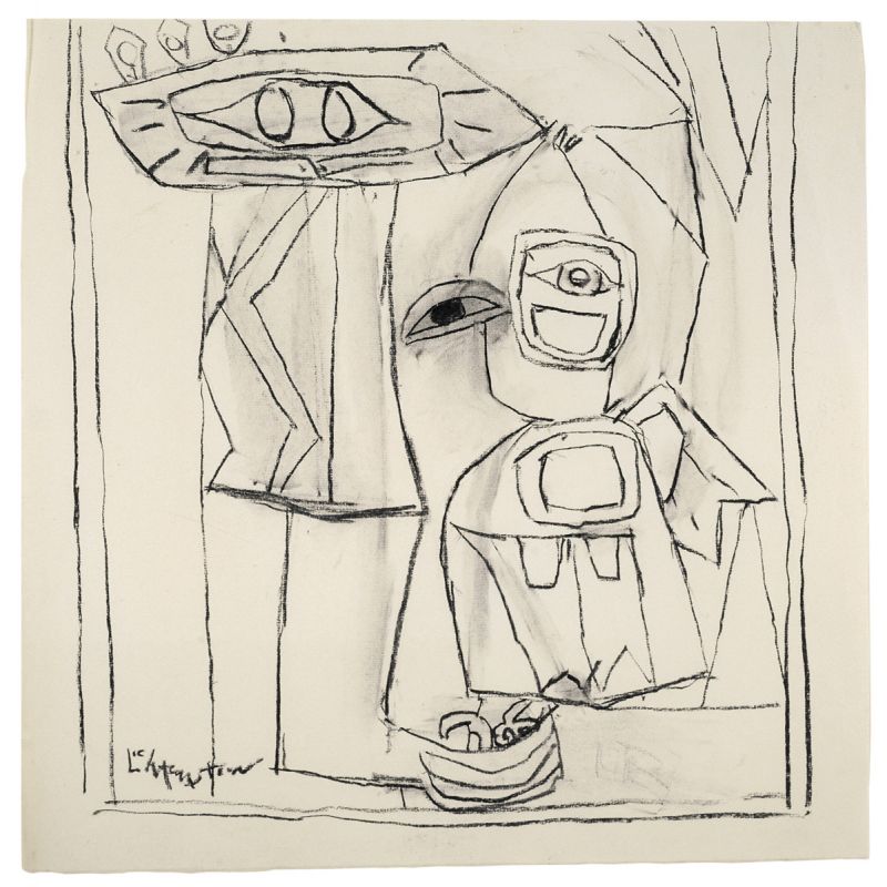 Artwork: Indian with Bird II (Study), c. 1952 (RLCR 368)