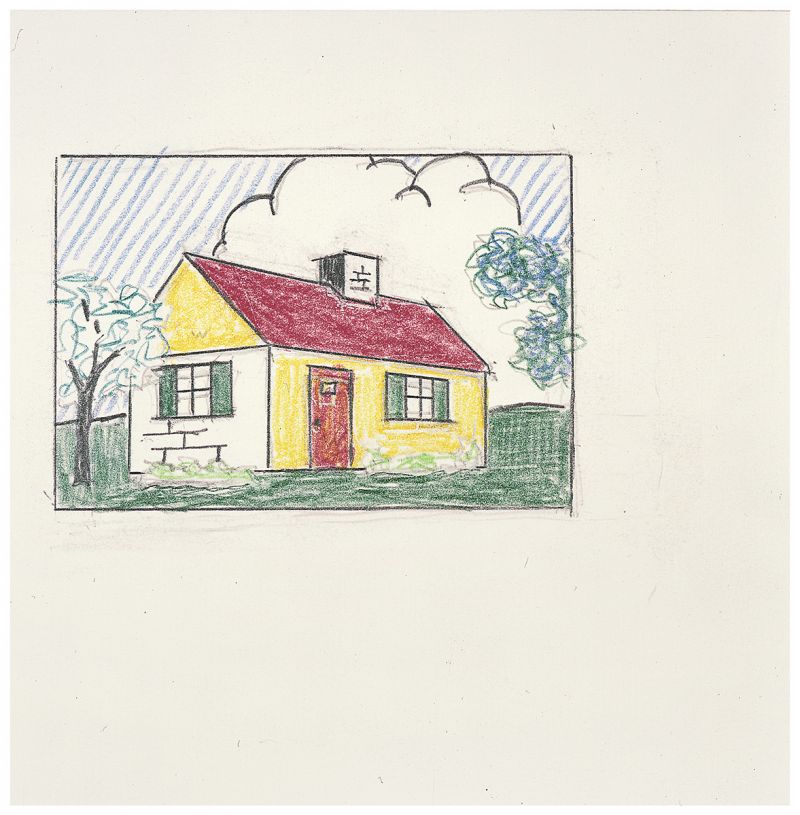 Artwork: House with Cloud, 1997 (RLCR 4678)  Image of full sheet not available