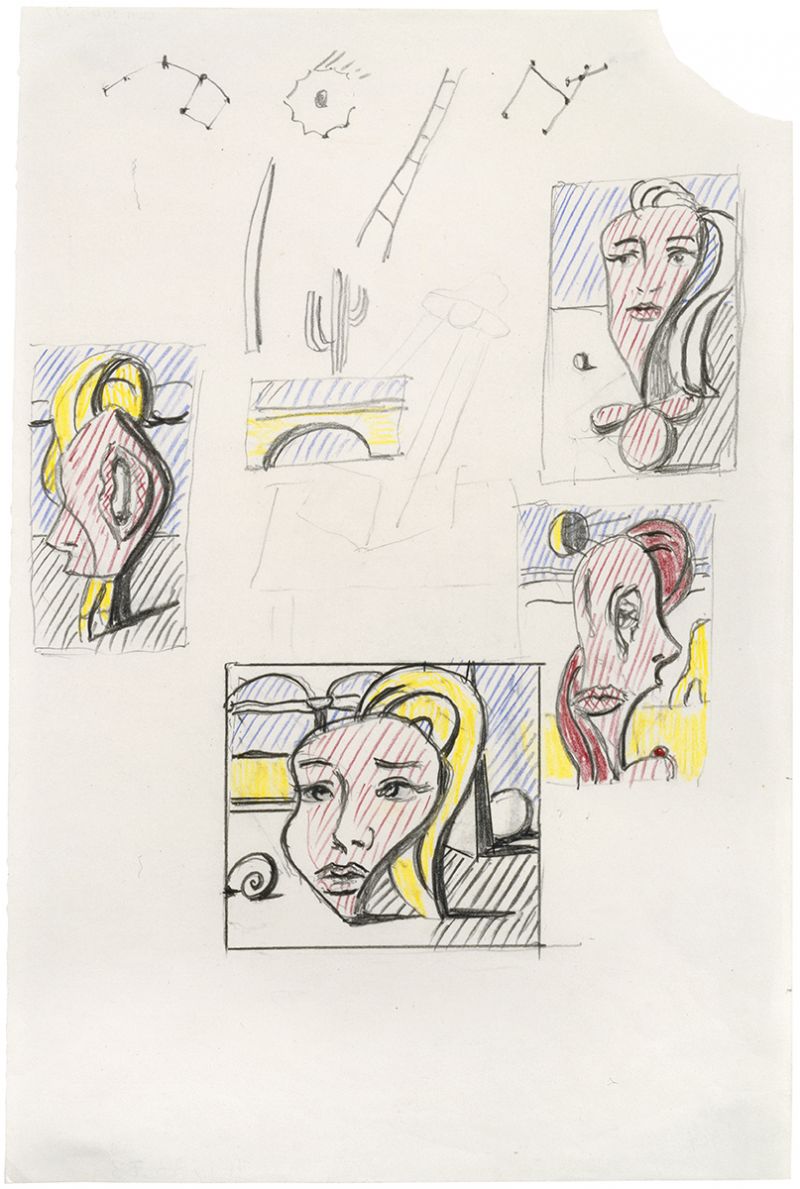 Artwork: Girl with Snail, Lamp on Table and Surrealism (Studies), 1977 (RLCR 2576)