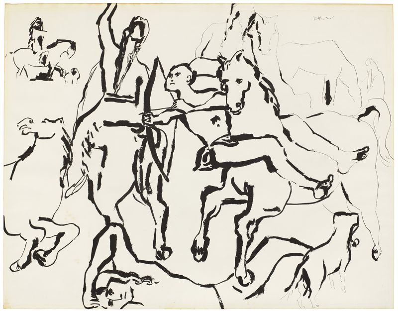 Artwork: Indians in Battle, c. 1950 (RLCR 196)