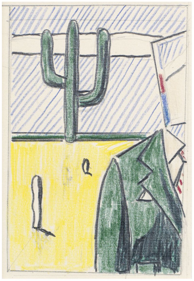 Artwork: Surreal Figure in Desert Landscape, 1978 (RLCR 2771)  Image of full sheet not available