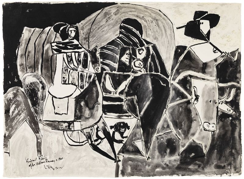 Artwork: Emigrant Train After William Ranney, c. 1951–52 (RLCR 335) Photo: Courtesy Oberlin Museum