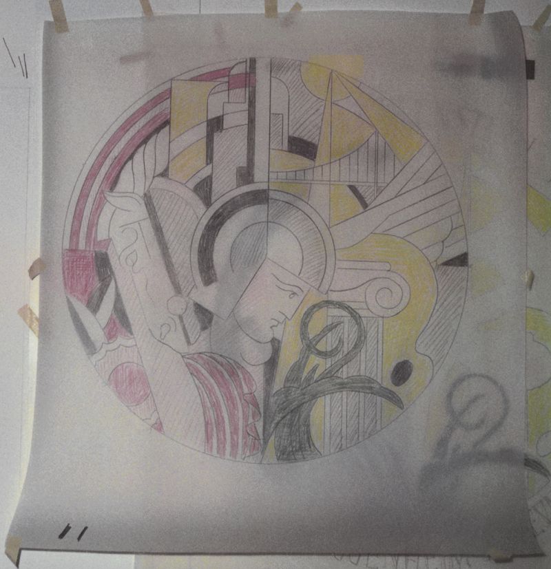 Artwork: The Solomon R. Guggenheim Museum Print (Study), 1969 (RLCR 1788.2) Photo: Courtesy RLF Archives Detail of archival image