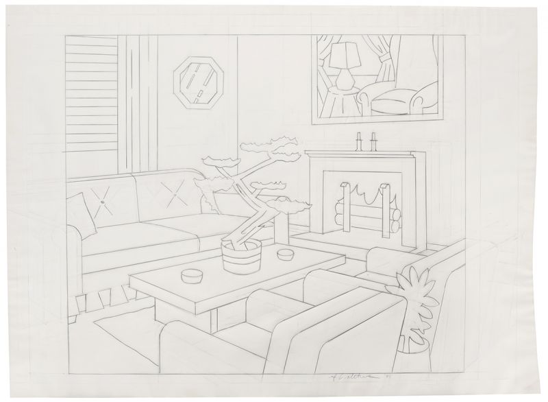 Artwork: Interior with Bonsai Tree (Study), 1991 (RLCR 4024)
