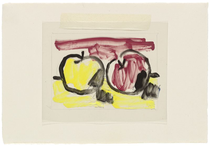 Artwork: Red Apple and Yellow Apple (Study), 1981 (RLCR 3047)