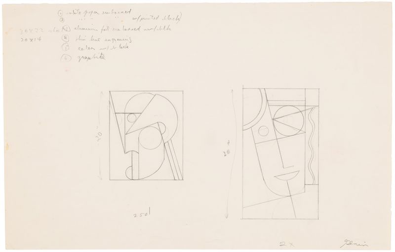 Artwork: Modern Head #4 and Modern Head #2 (Studies), 1970 (RLCR 1883)