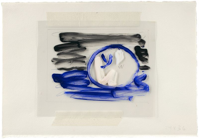 Artwork: Apple with Black and Blue Background (Study), 1982 (RLCR 3099)