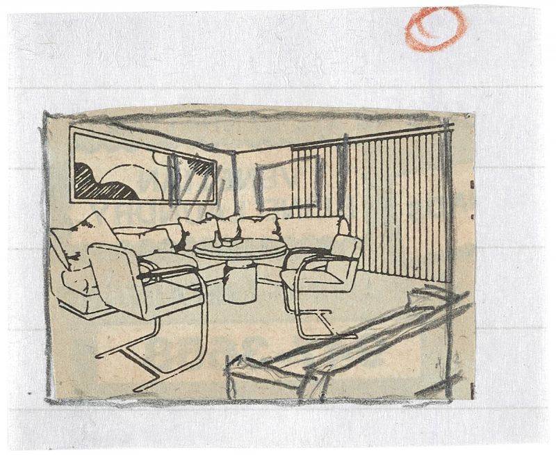 Artwork: Interior with Red Wall (Study), c. 1991 (RLCR 4041)